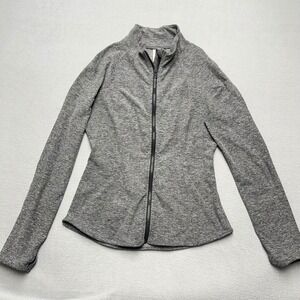 Yogalicious Lux Womens Large Heather Grey Full Zip Athletic Jacket Thumbholes